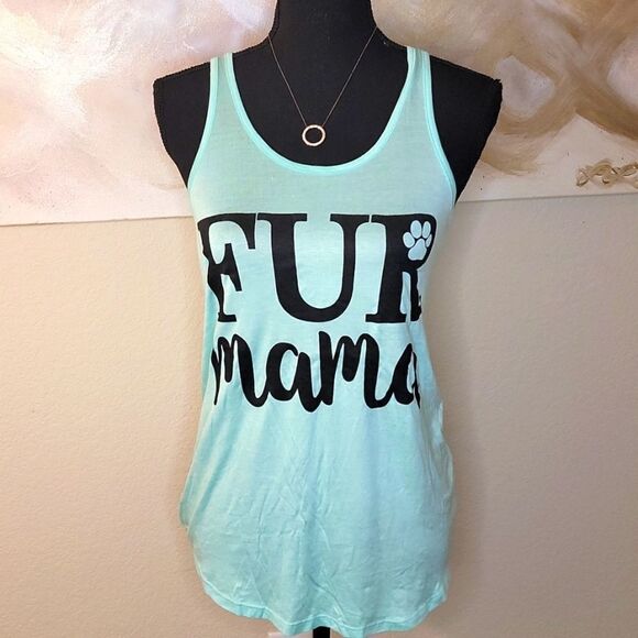 FUR MAMA Tank Top Mint Green Color - Picture 2 of 15